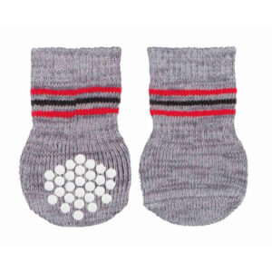 2 Calcetines Perro, Antideslizantes, L–XL, Gris
