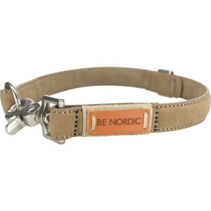 BE NORDIC Collar de Cuero, M, 45 cm/20 mm, Arena