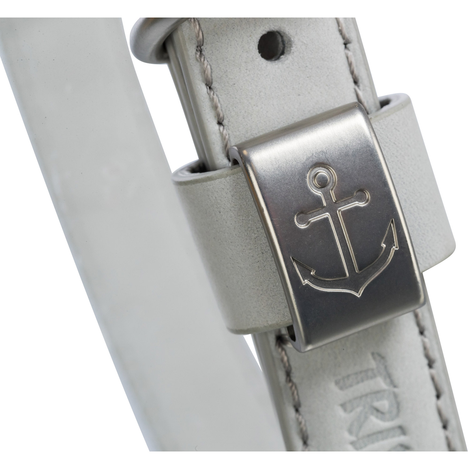 BE NORDIC Collar de Cuero, S–M, 40 cm/20 mm, Gris claro - Imagen 6