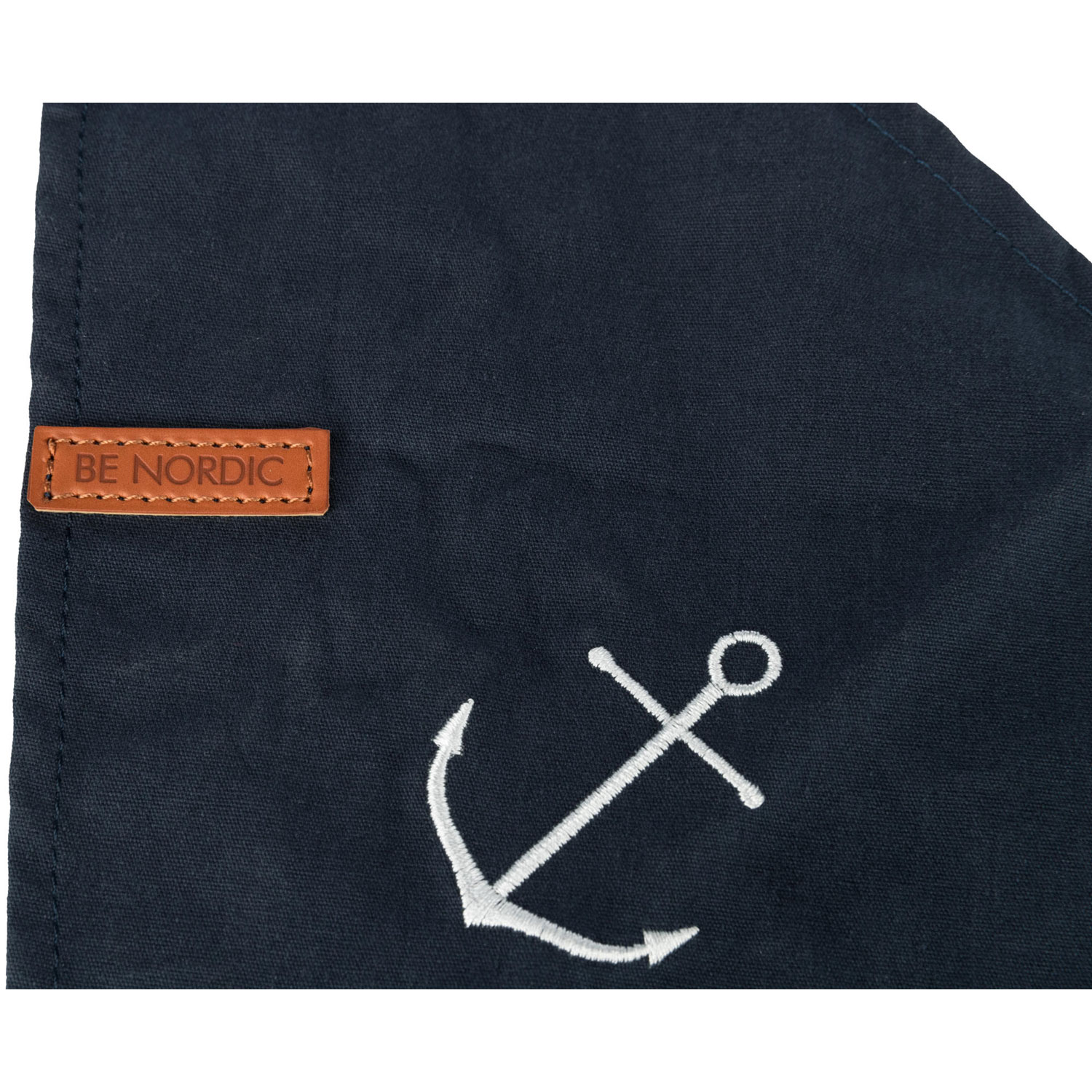 BE NORDIC Pañuelo, M, 40 cm, Azul oscuro con estampado de anclas - Imagen 4