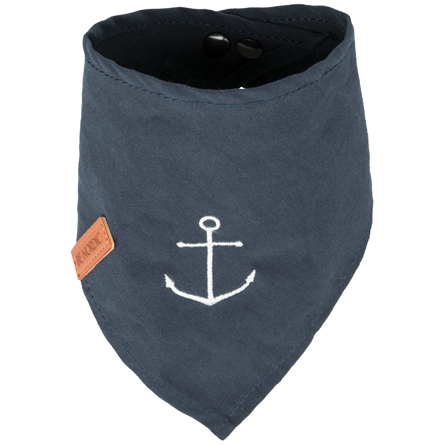 BE NORDIC Pañuelo, M, 40 cm, Azul oscuro con estampado de anclas