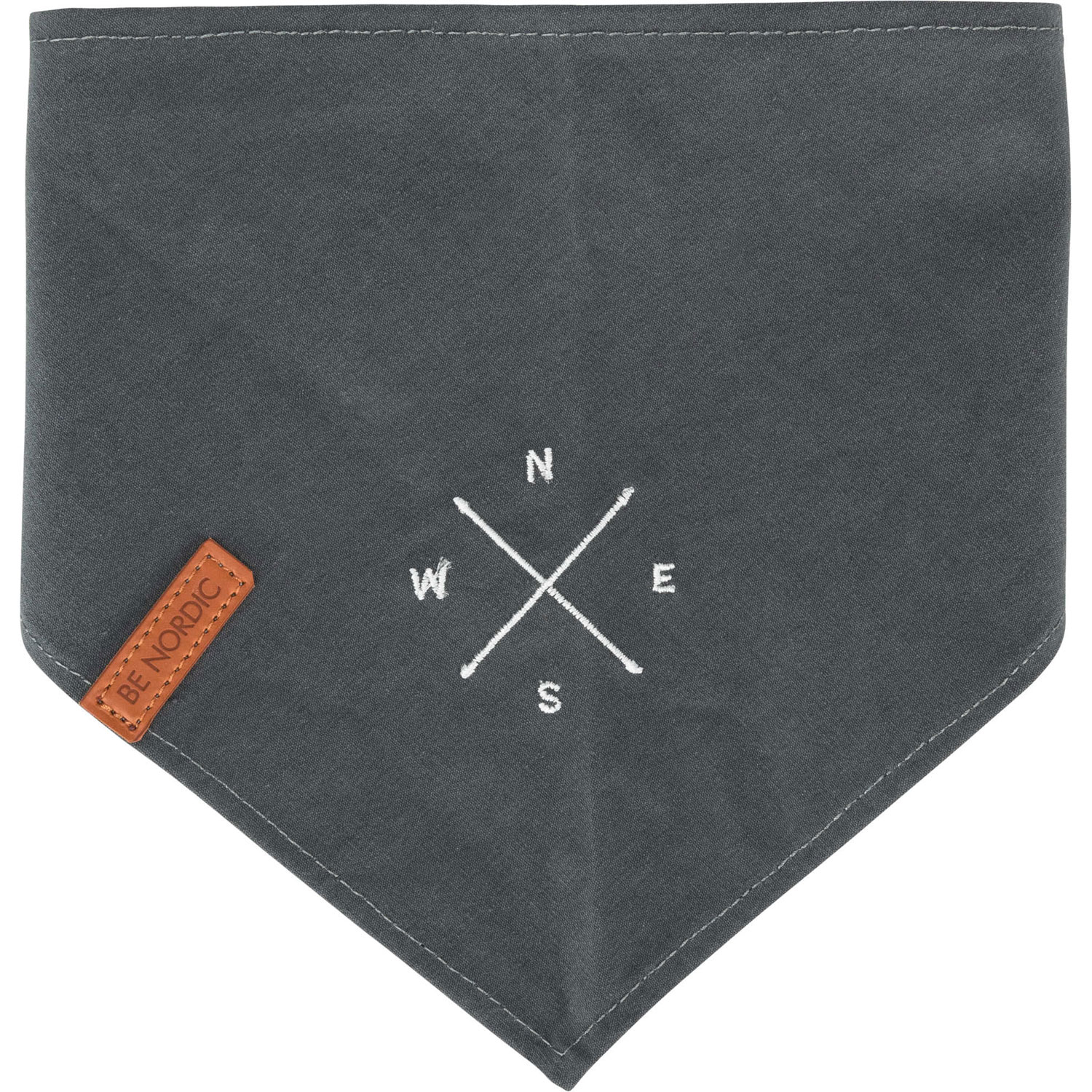BE NORDIC Pañuelo, M, 40 cm, Gris oscuro con estampado de Rosa de los vientos - Imagen 3