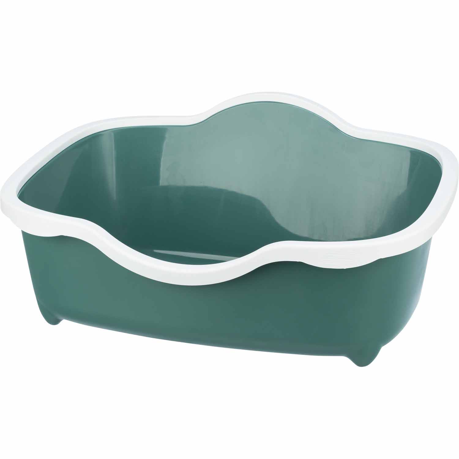 Bandeja Higiénica Davio para gatos, con Borde, verde/blanco, 56 x 26 x 39 cm - Imagen 3