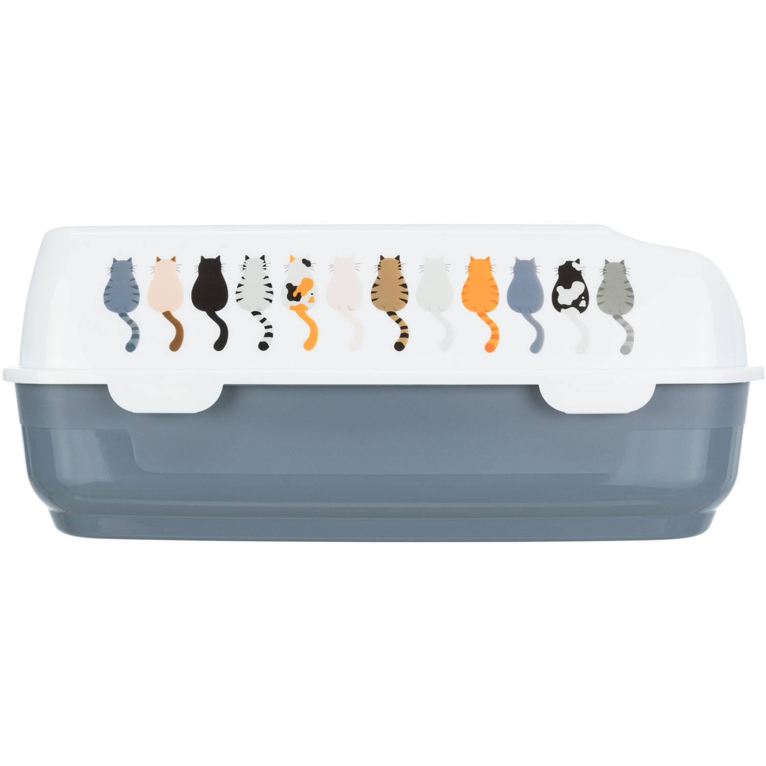 Bandeja Higiénica Delio con Borde, 38 × 20 × 50 cm, Gris/Blanco - Imagen 4