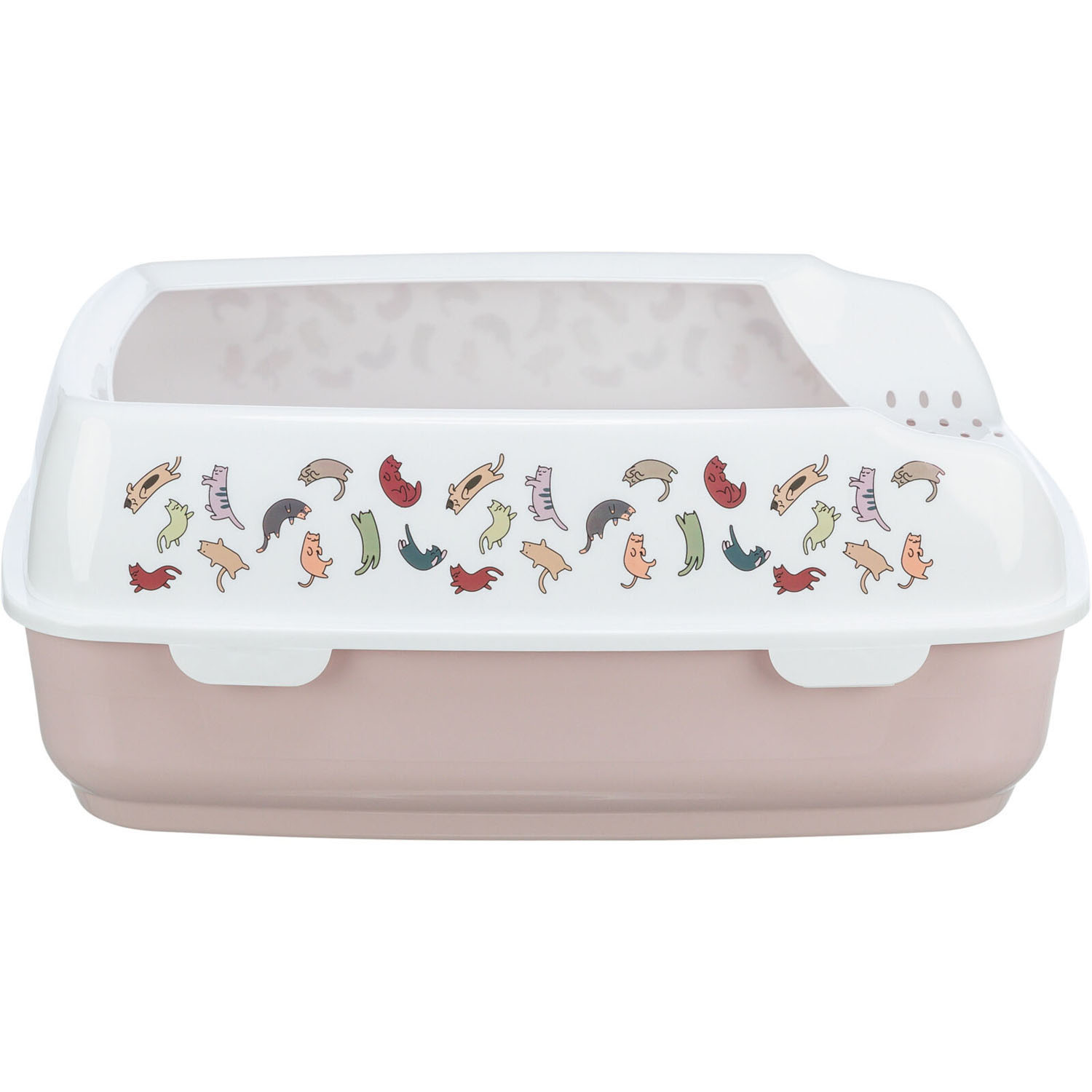 Bandeja Higiénica Delio con Borde, 38 × 20 × 50 cm, Lila/Blanco - Imagen 3
