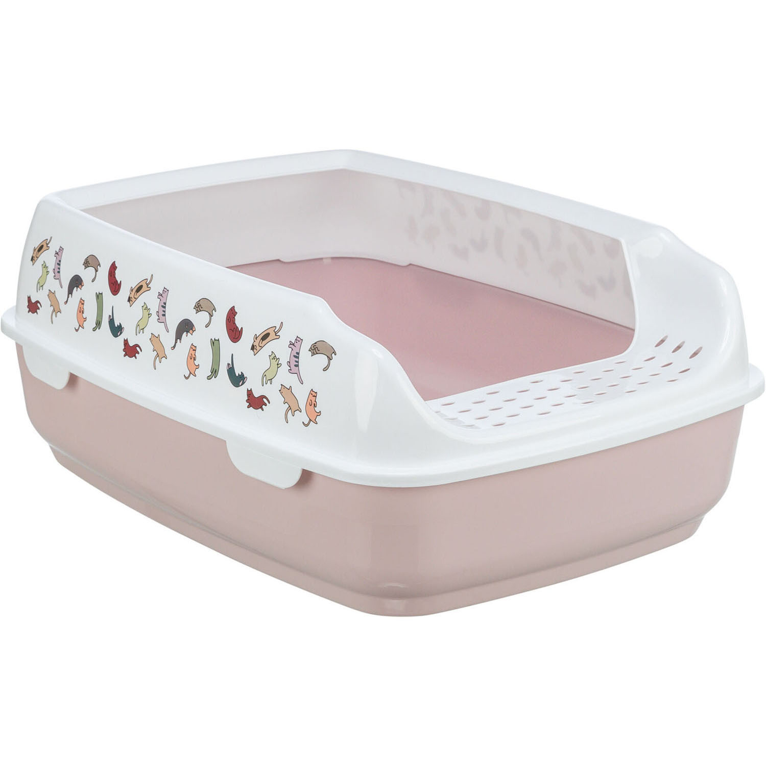 Bandeja Higiénica Delio con Borde, 38 × 20 × 50 cm, Lila/Blanco