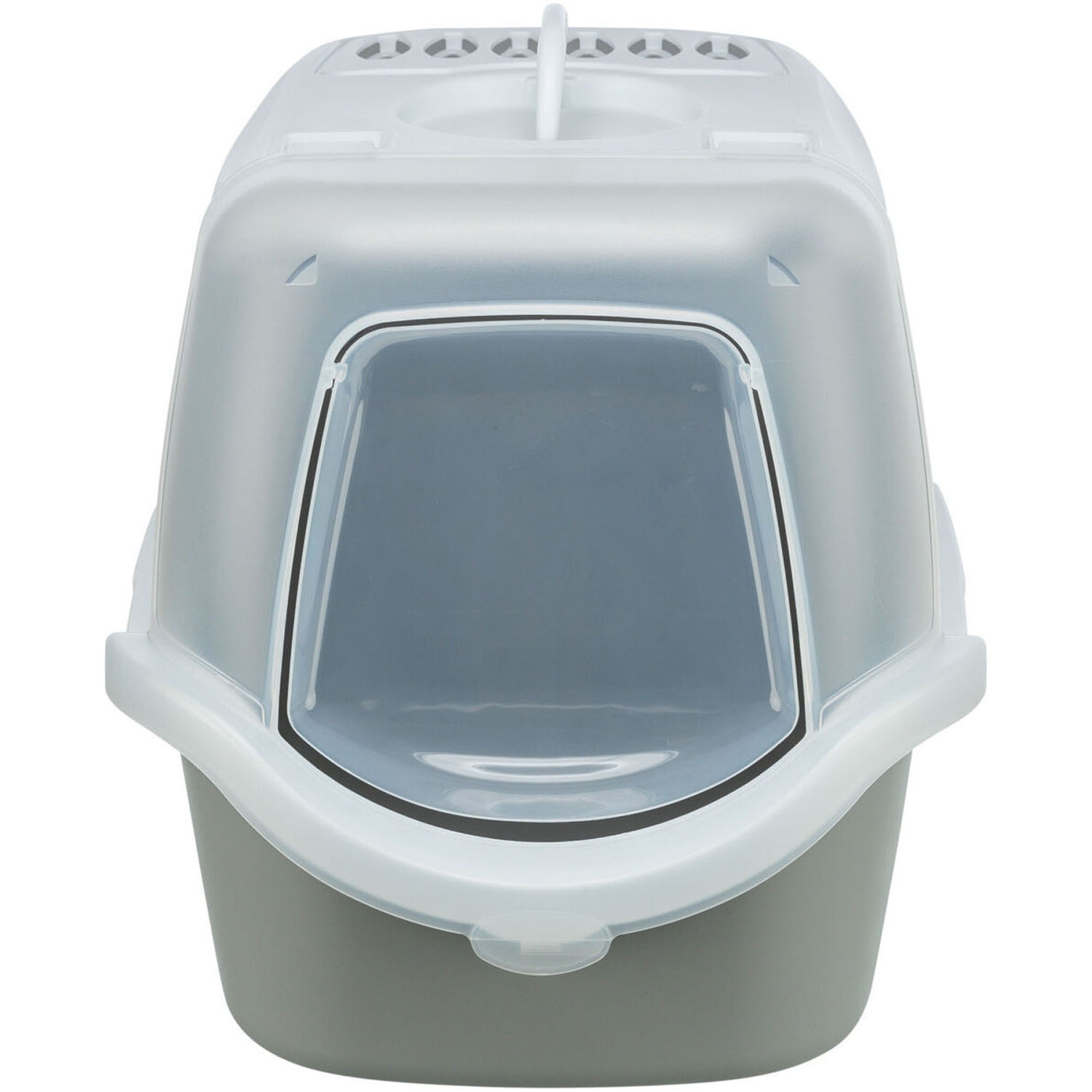 Bandeja Higiénica Vico Open Top con Cubierte, 40 × 40 × 56 cm, Gris claro/Blanco - Imagen 2