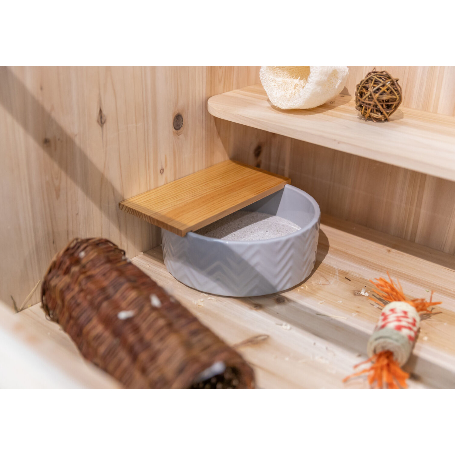 Bañera de Arena con plataforma para roedor - Imagen 10