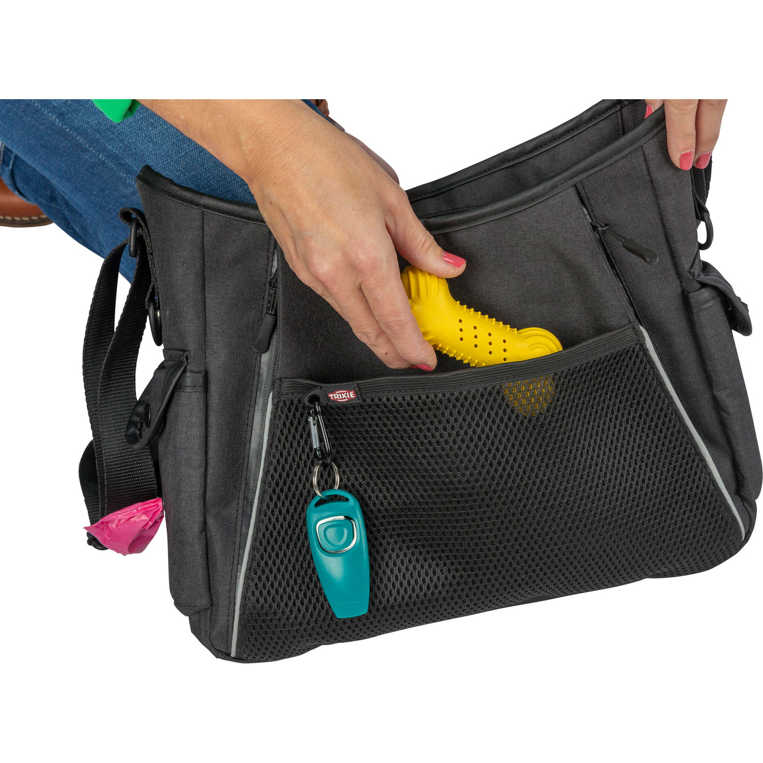 Bolsa para paseo y juguete de caza/presa, 34 × 29 × 9 cm, Antracita - Imagen 2
