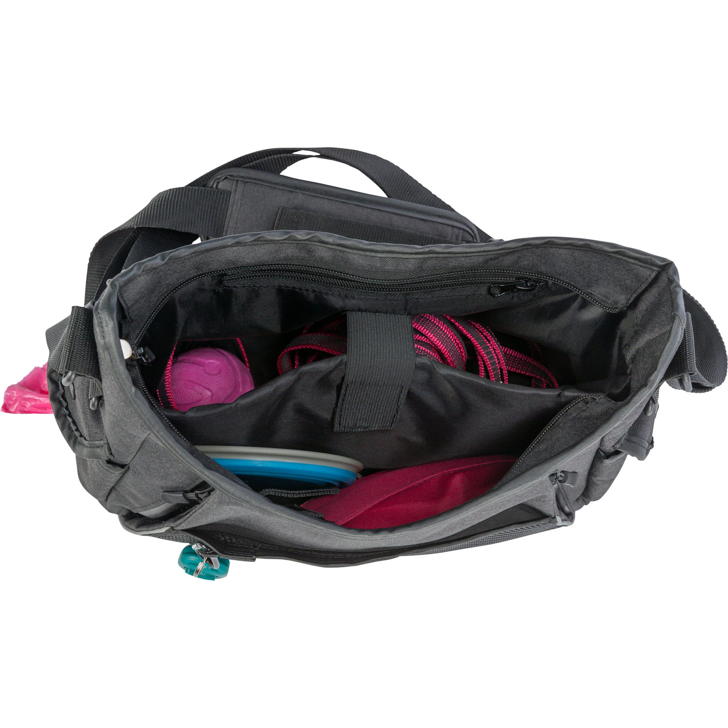 Bolsa para paseo y juguete de caza/presa, 34 × 29 × 9 cm, Antracita - Imagen 3
