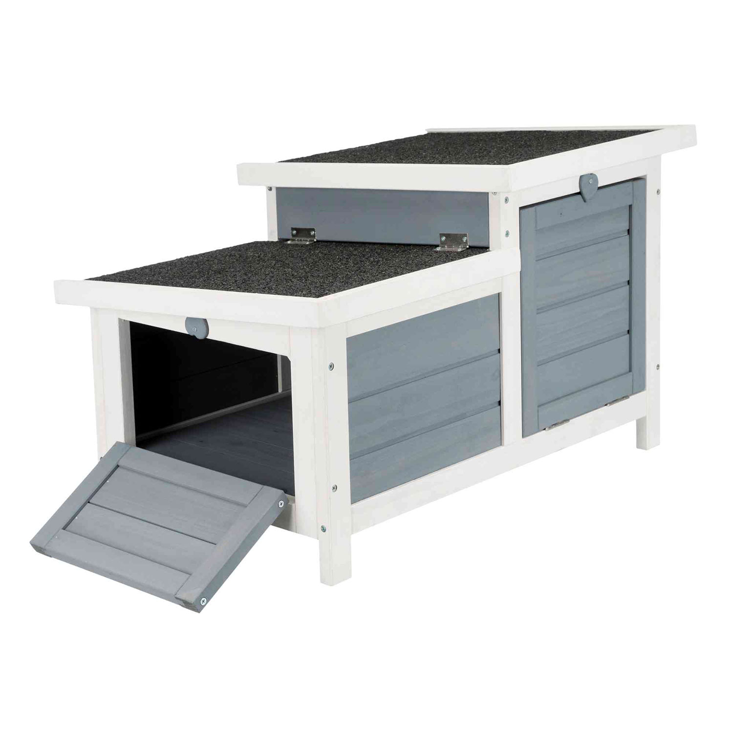 Caseta Natura, Doble, 70 × 43 × 45 cm, Blanco-Gris - Imagen 3