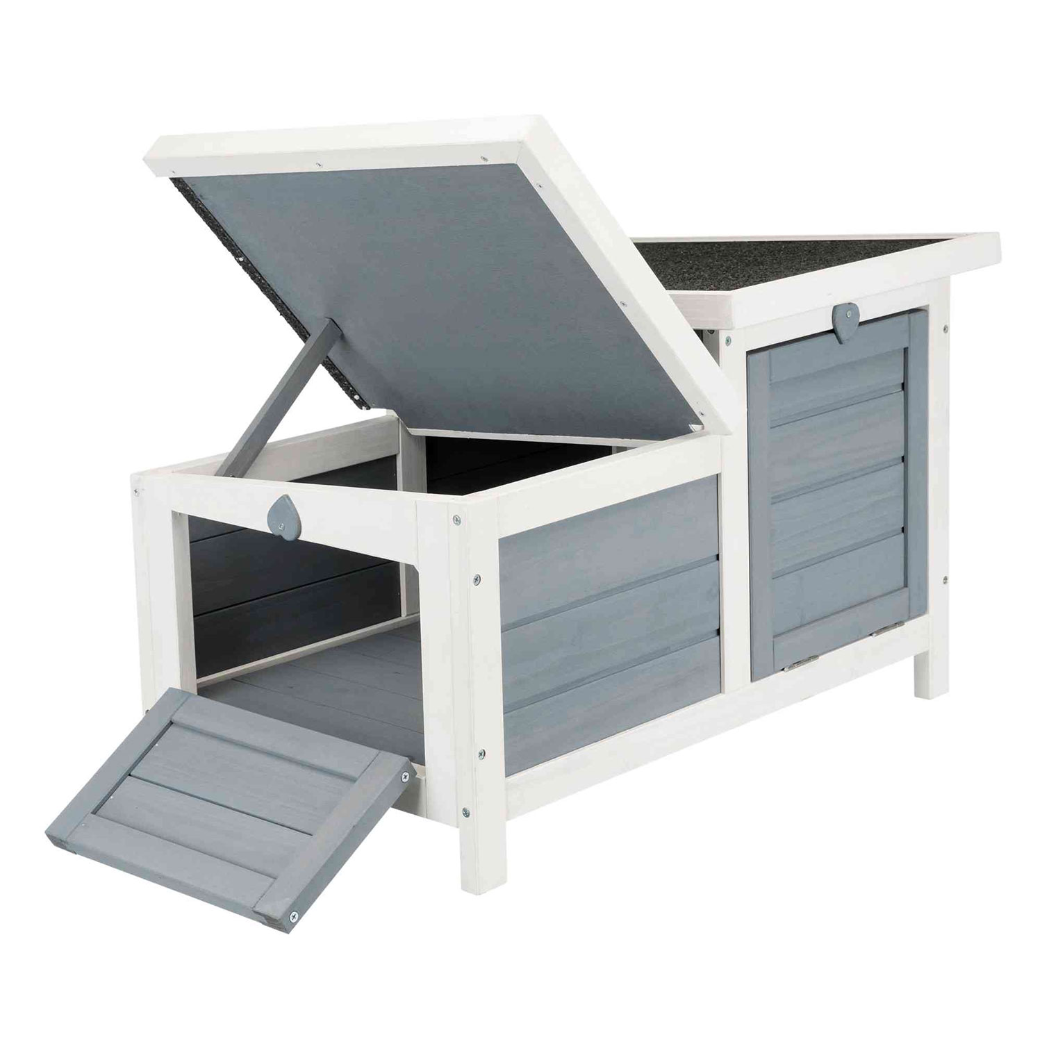 Caseta Natura, Doble, 70 × 43 × 45 cm, Blanco-Gris - Imagen 4