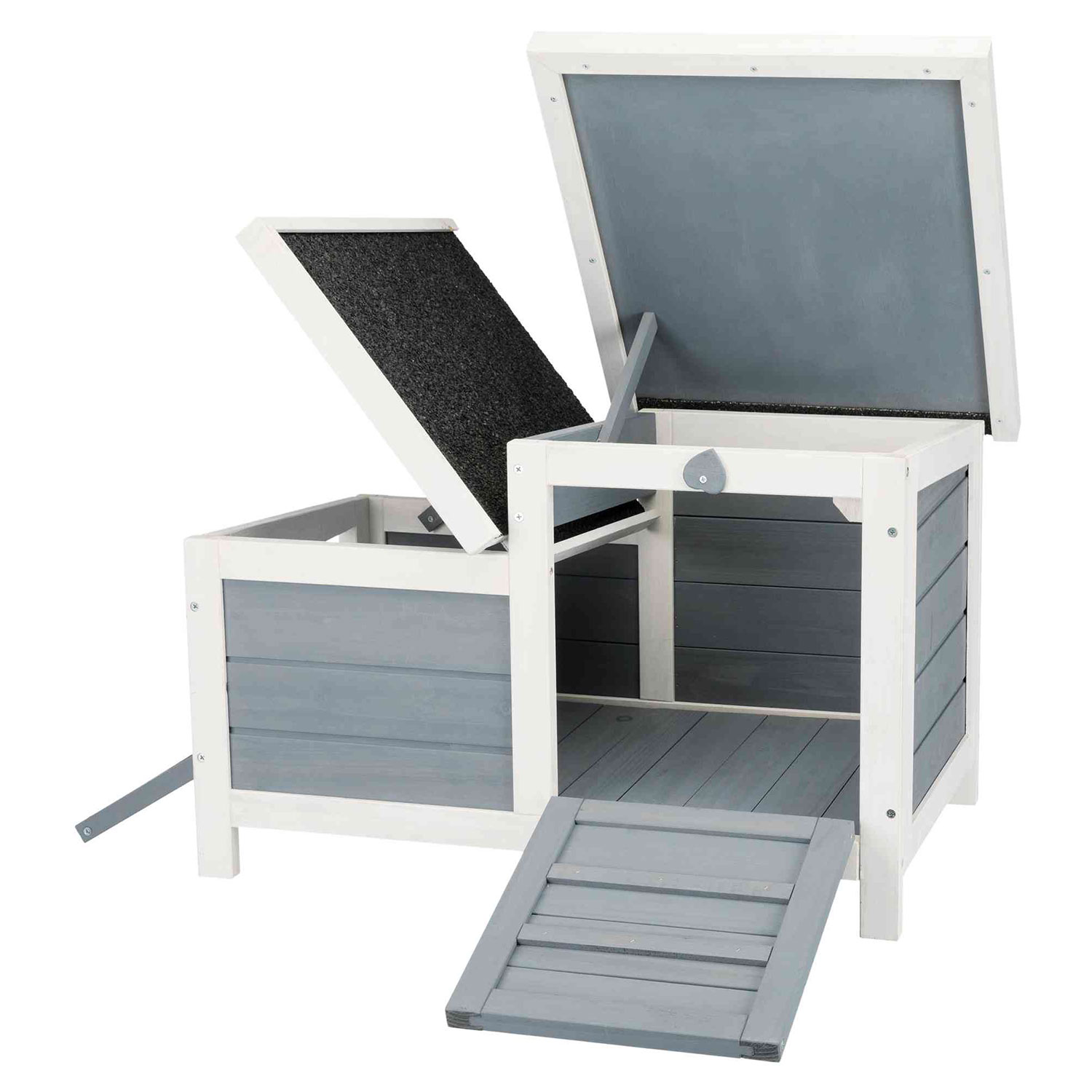 Caseta Natura, Doble, 70 × 43 × 45 cm, Blanco-Gris - Imagen 5