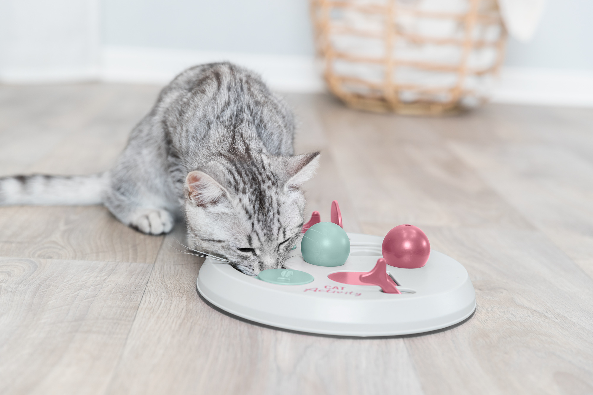 Cat Activity Flip Board juego estrategia, ø 23 cm, Cereza/Rosa/Gris Claro - Imagen 10