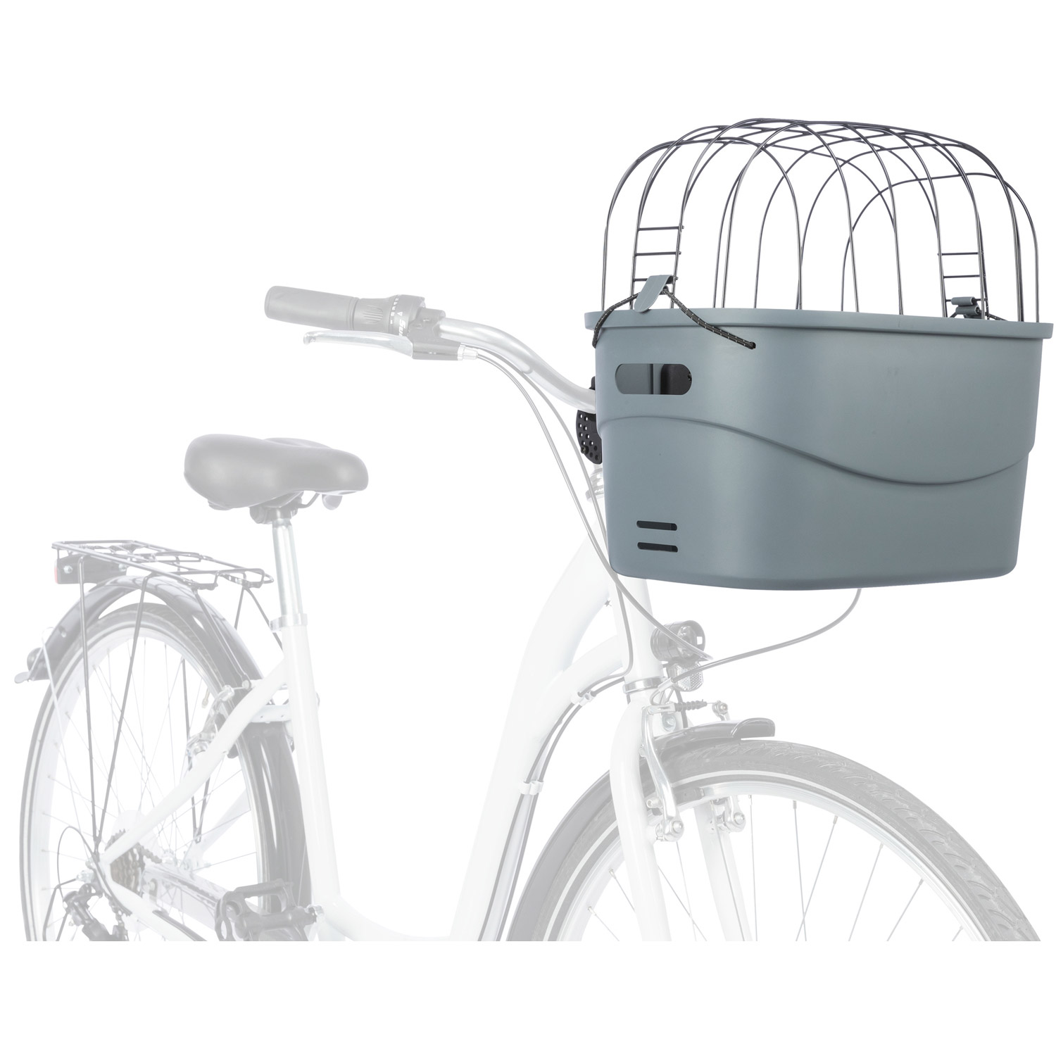 Cesta para Bicicleta, Gris, 42 × 39 × 30 cm - Imagen 7