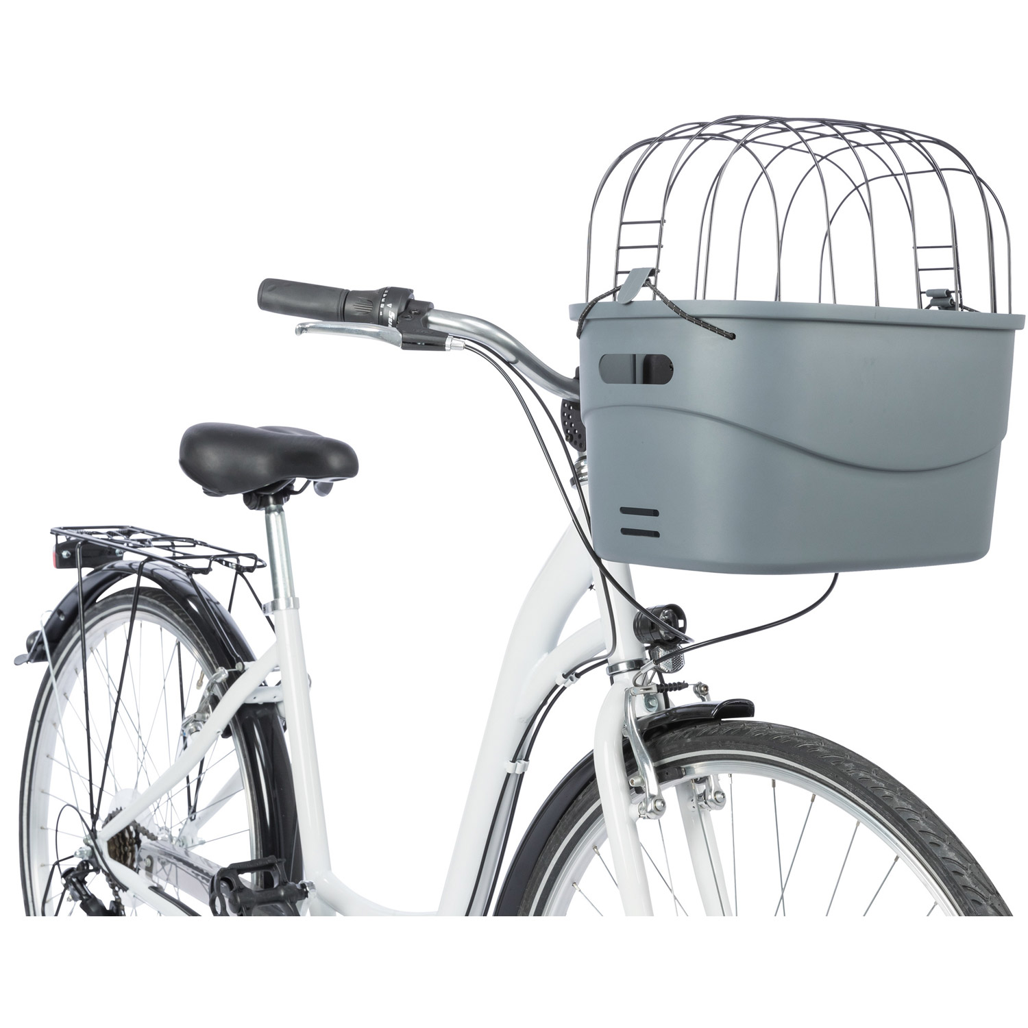 Cesta para Bicicleta, Gris, 42 × 39 × 30 cm - Imagen 8