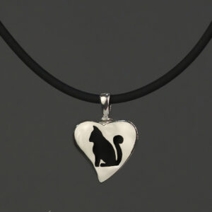Colgante Corazon Gato 15 x 16mm.