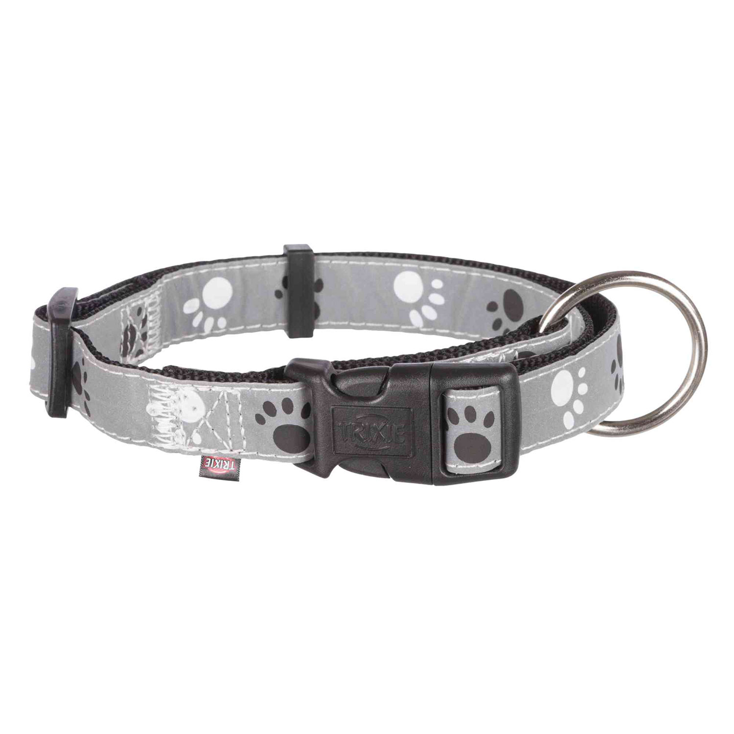 Collar Silver Reflect, XS-S, 22-35 cm/15 mm, Negro-Gris