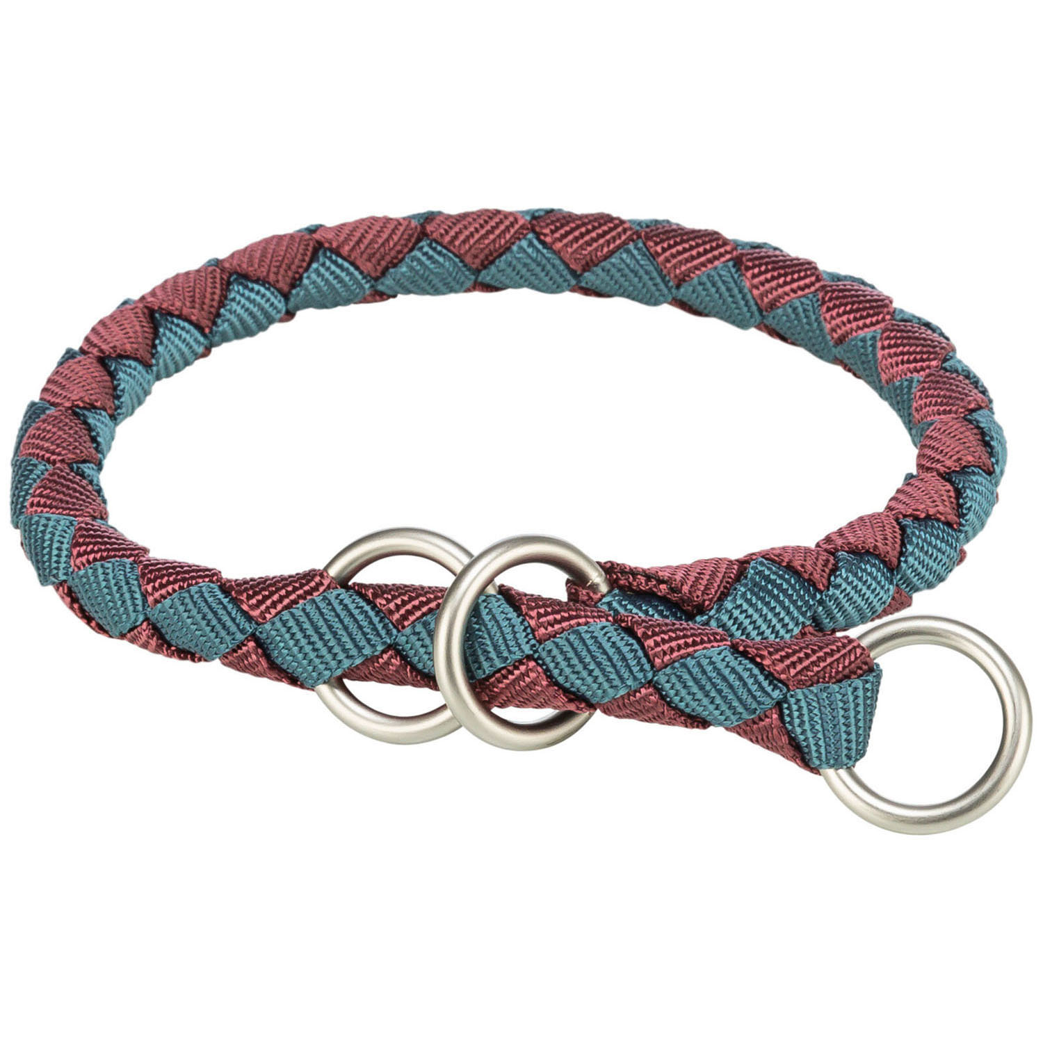 Collar de Entrenamiento Cavo, M, 39–45 cm/ø 12 mm, Sangría/Azul petróleo