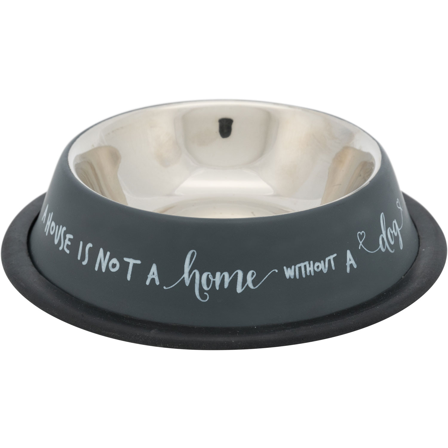 Comedero, Acero Inoxidable/anillo base de caucho, 0.45 l/ø 19 cm, Gris - Imagen 2
