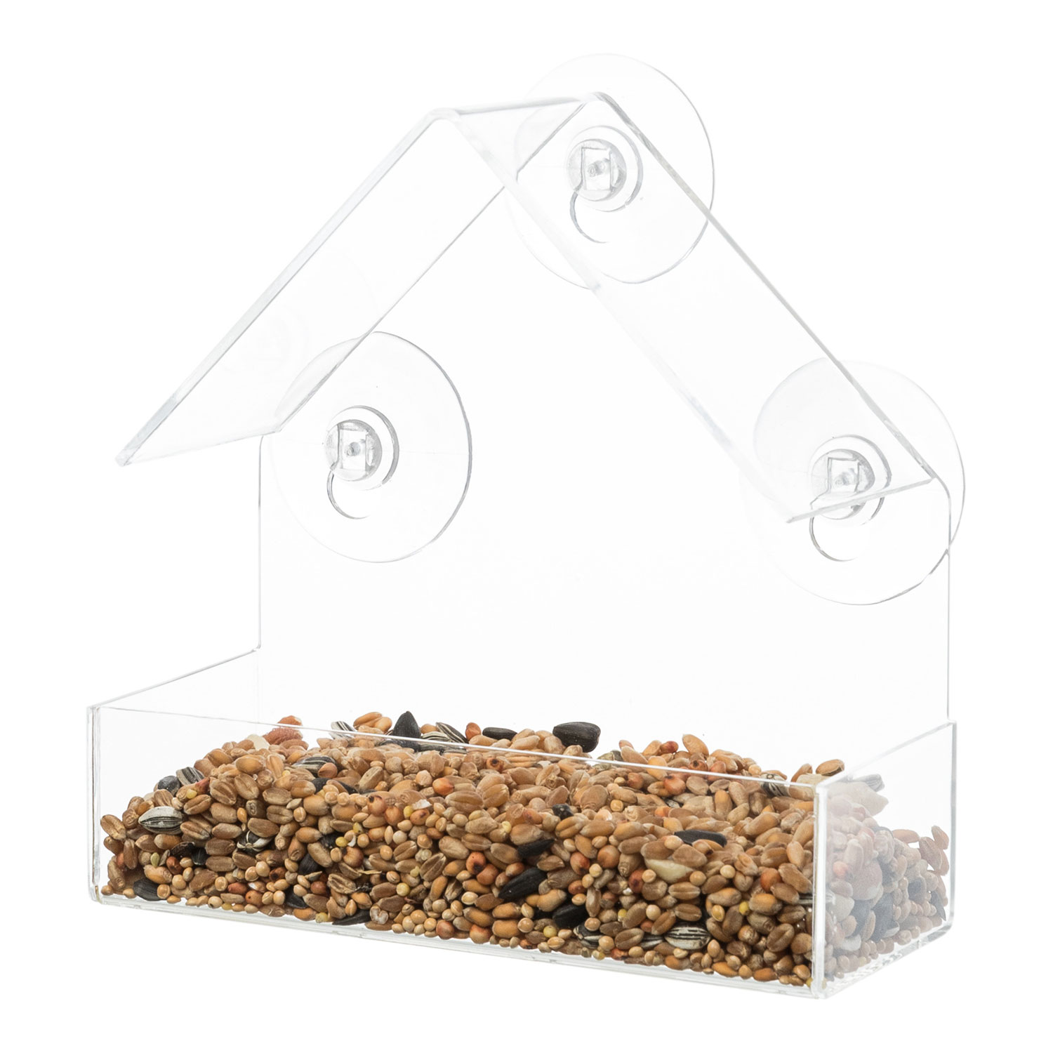 Comedero Pájaros para ventana, 225 ml/15 × 15 × 6 cm, transparente - Imagen 4