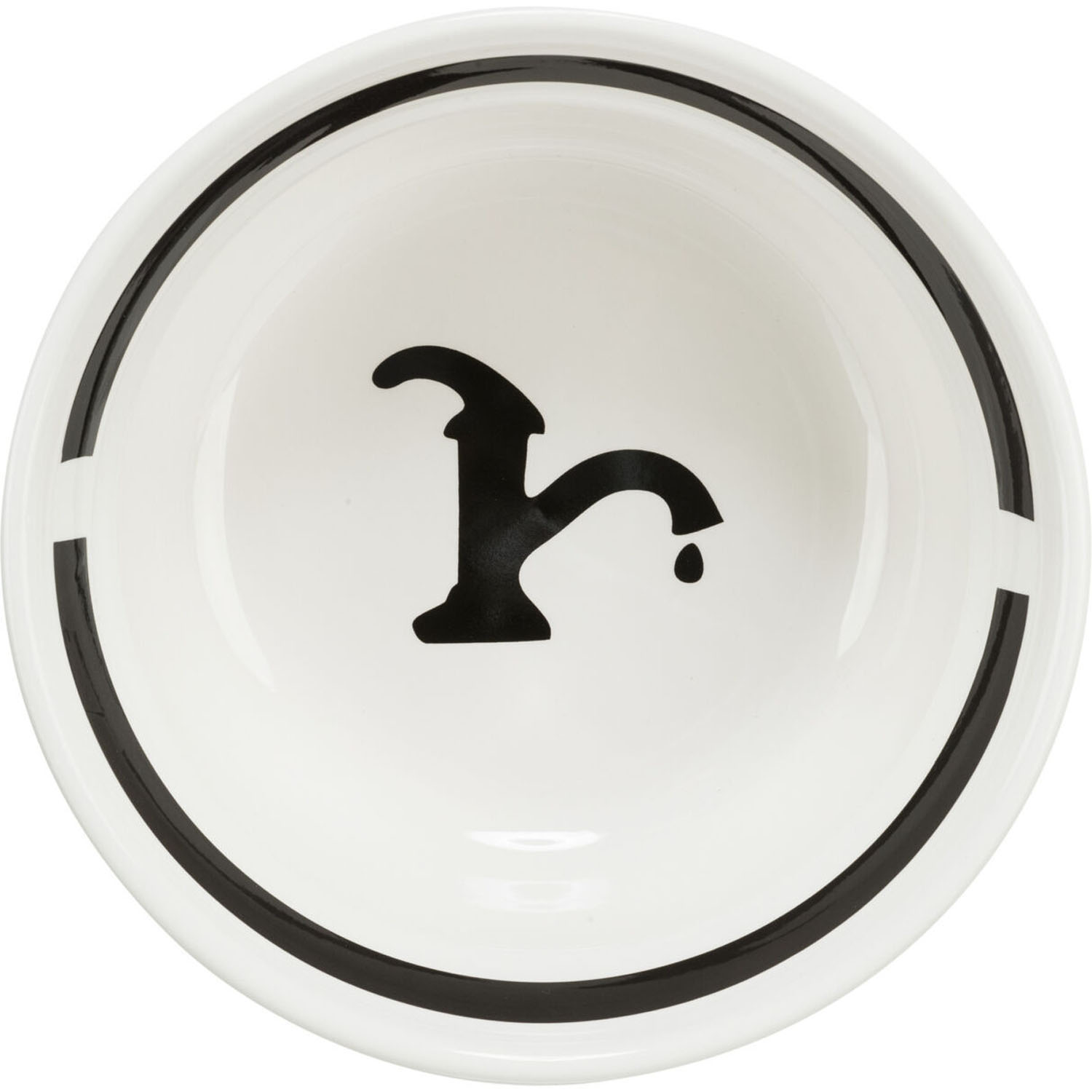 Comedero de cerámica, 0,25 l/ø 13 cm, Blanco/Negro - Imagen 2