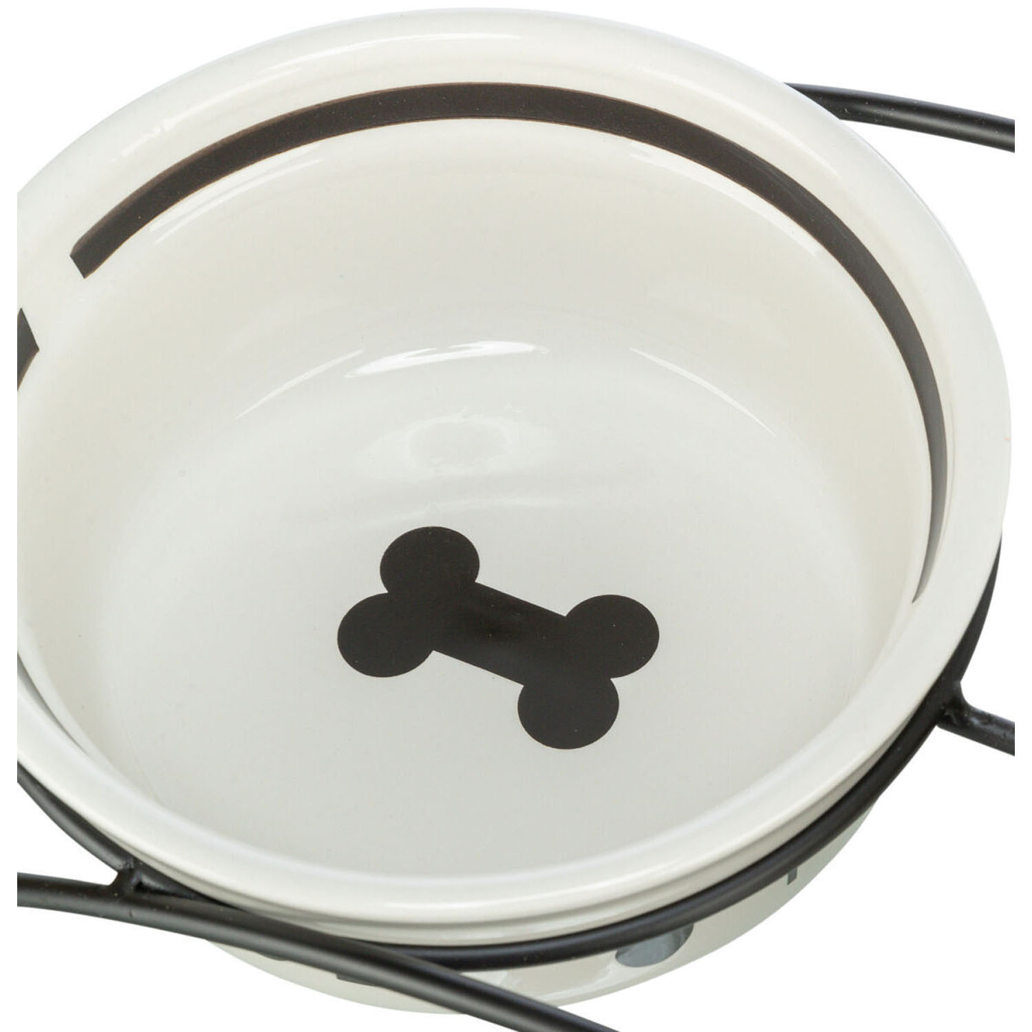 Comedero de cerámica, 0,25 l/ø 13 cm, Blanco/Negro - Imagen 2