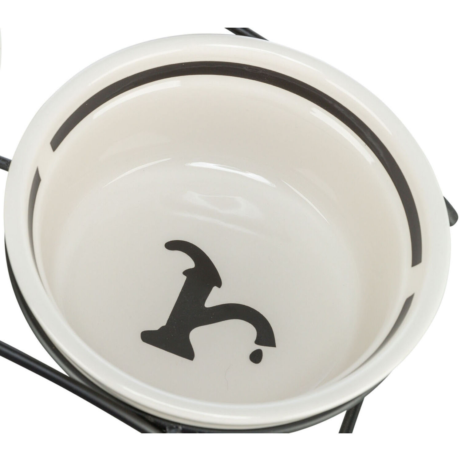 Comedero de cerámica, 0,25 l/ø 13 cm, Blanco/Negro - Imagen 4