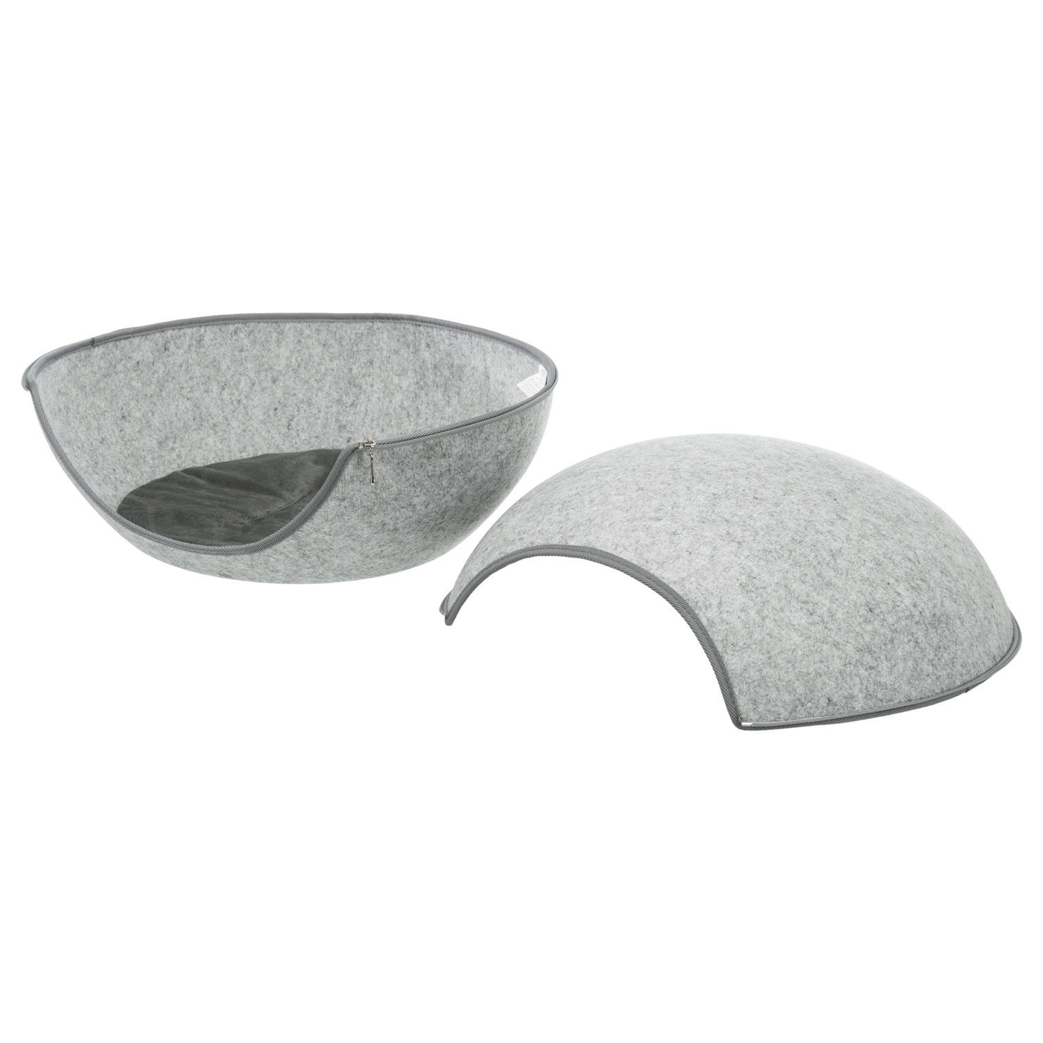 Cueva Suave Luna, Fieltro, 58×39×54 cm, Gris claro - Imagen 7