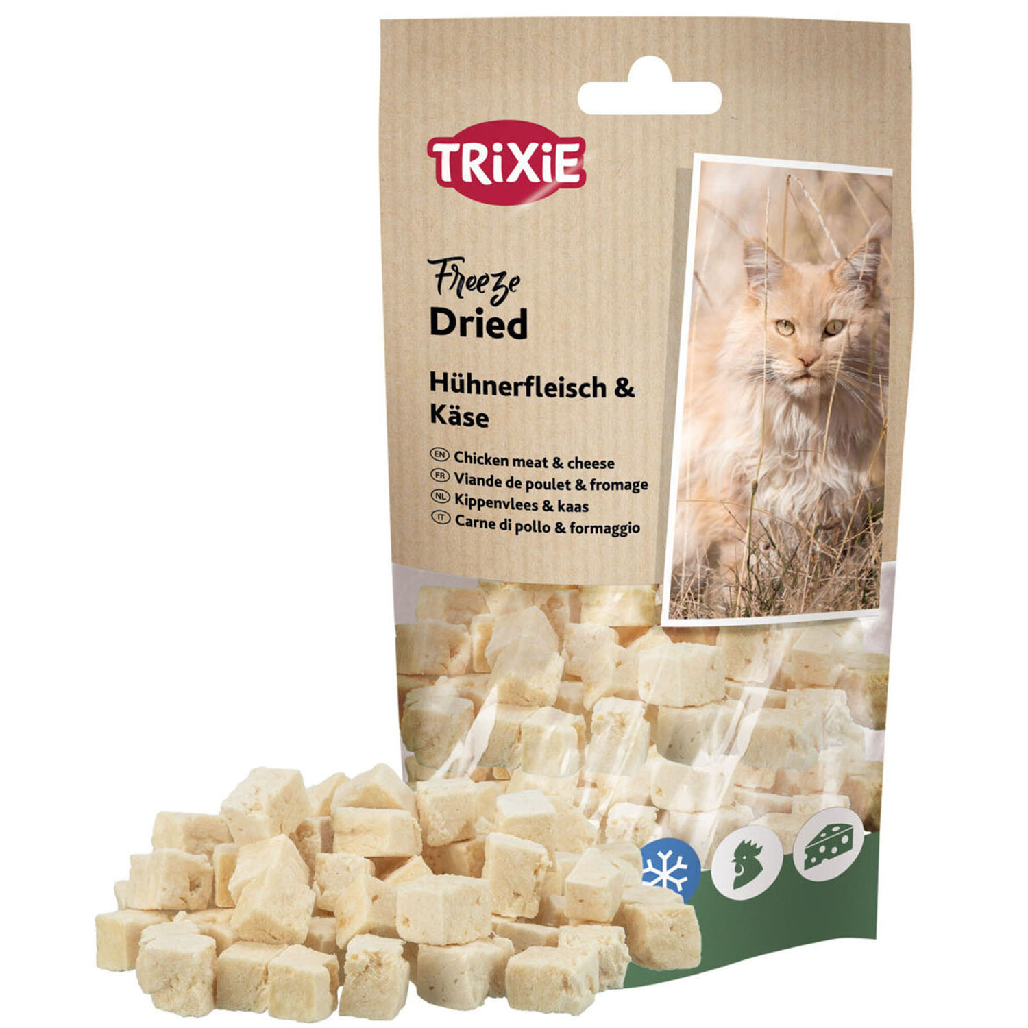 Freeze Dried carne de pollo & queso, 25 g