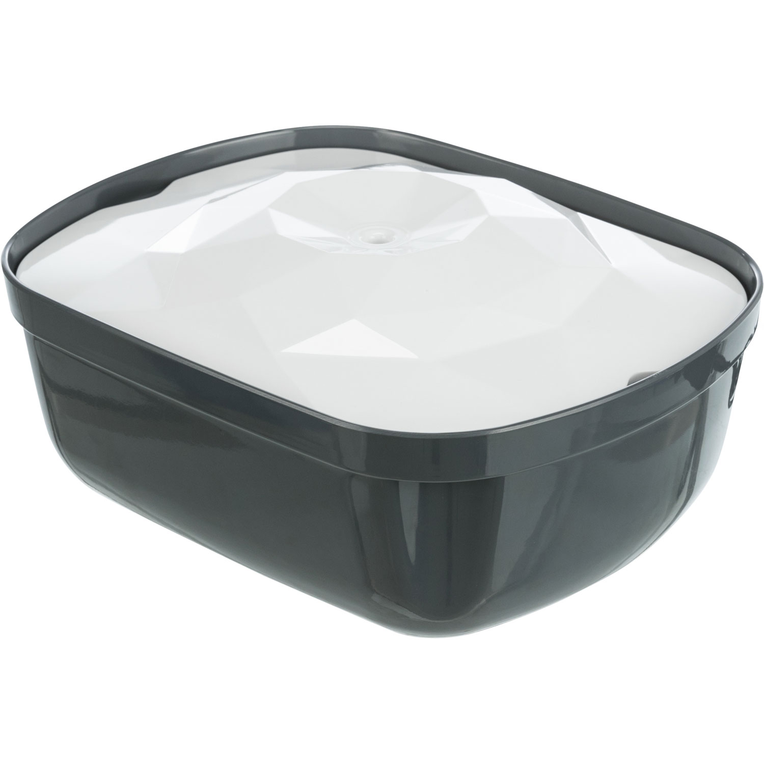 Fuente Polygon, melamina, 2.5 l/28 × 11 × 22 cm, Gris/Blanco - Imagen 2