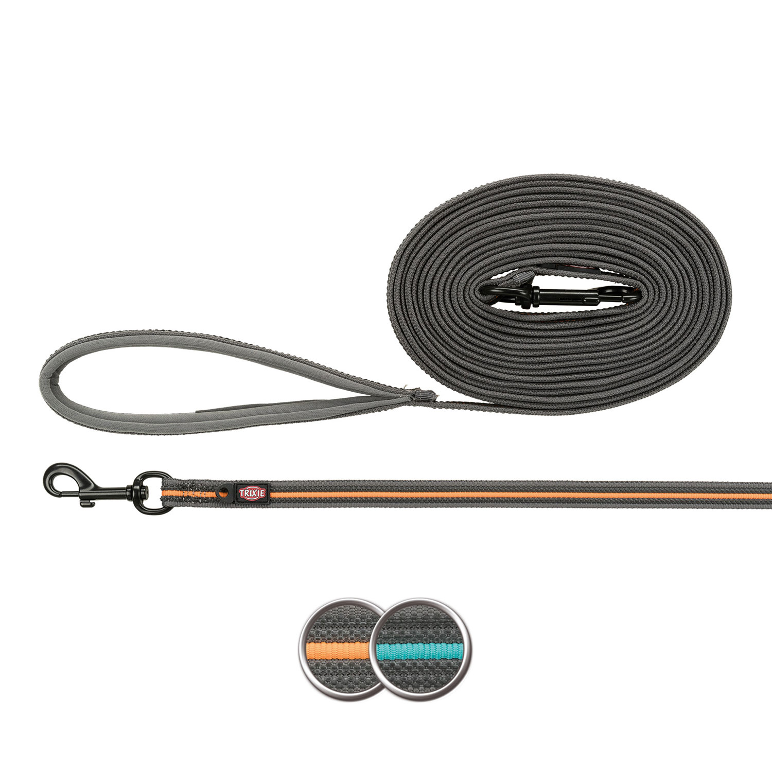 Fusion Correa de Rastreo, engomada, M–XL, 10 m/17 mm, Grafito/Papaya