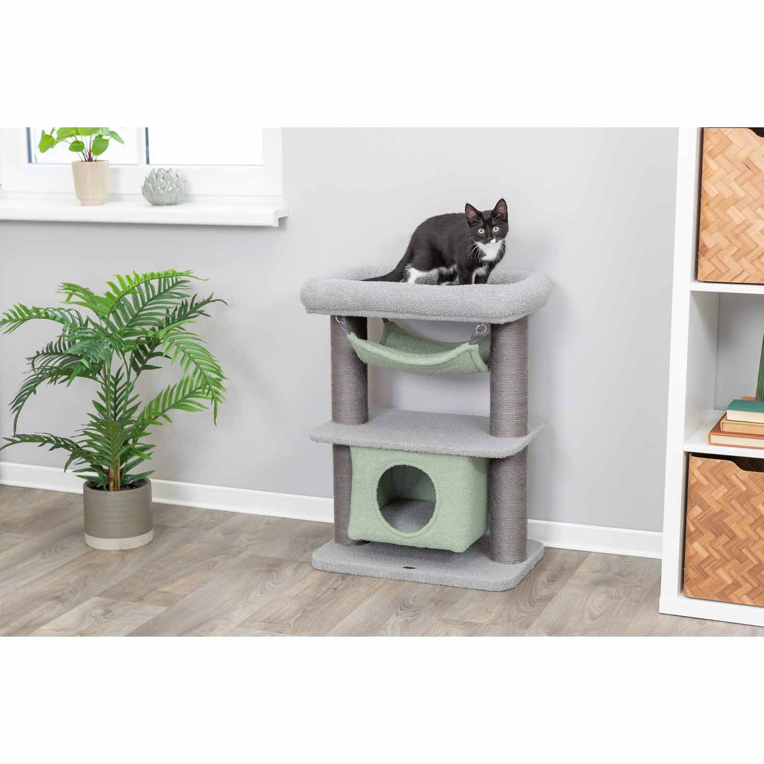 Junior Poste Rascador Lunito, gris/menta, 71 cm - Imagen 8