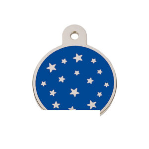 Placa PetScribe Passion, Círculo Grande, Azul/Plata