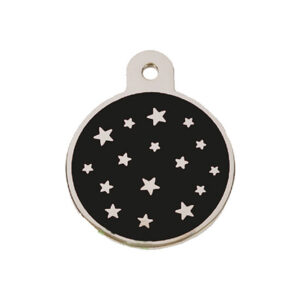 Placa PetScribe Passion, Círculo Grande, Negro/Plata