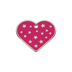 Placa PetScribe Passion, Corazón Grande, Rosa/Plata