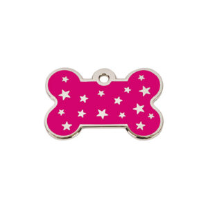 Placa PetScribe Passion, Hueso Grande, Rosa/Plata