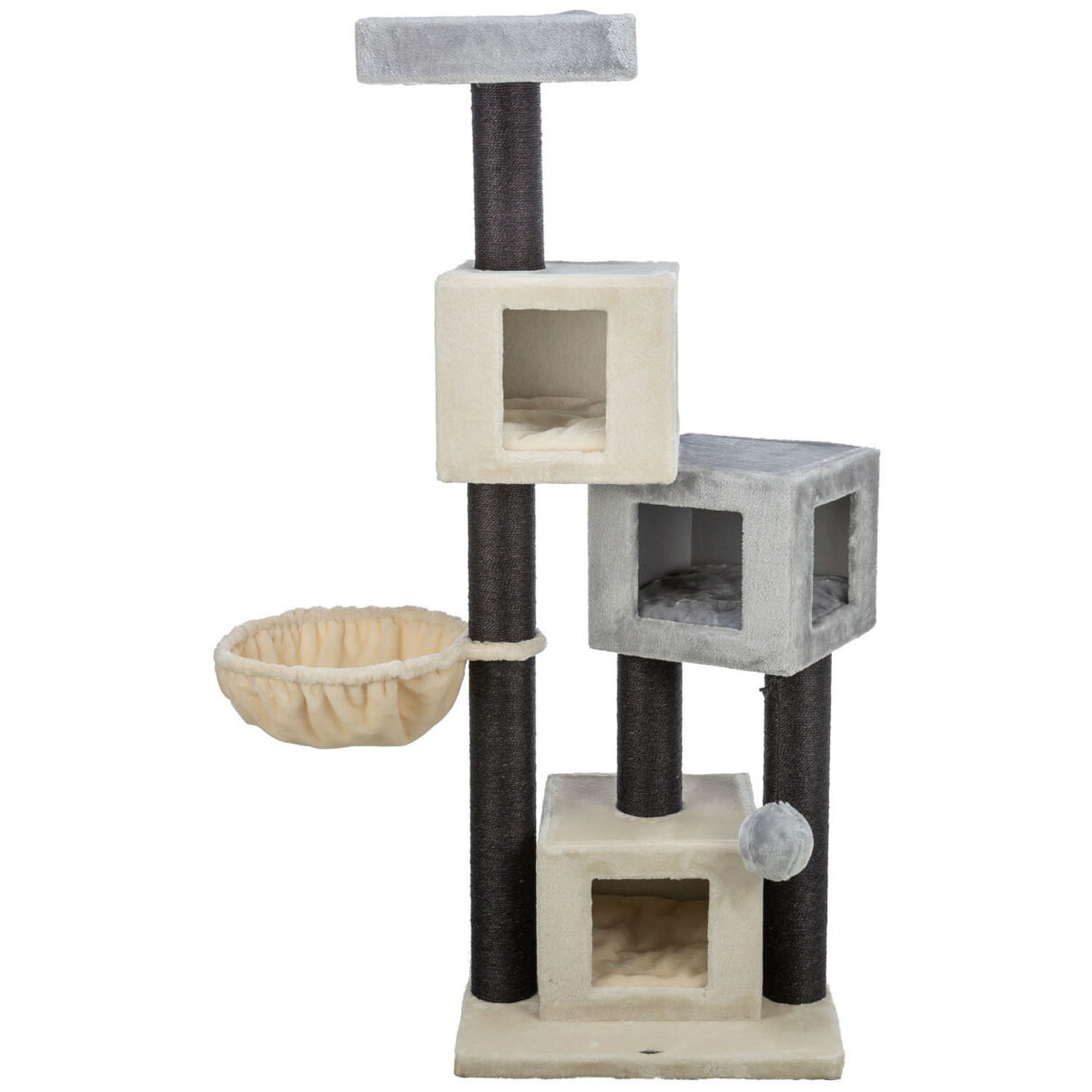 Poste Rascador Enzo, 156 cm, Crema/Gris/Negro