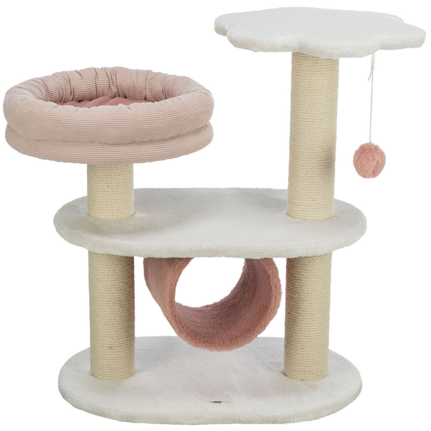 Poste Rascador Isabella, 70 cm, Blanco/Rosa
