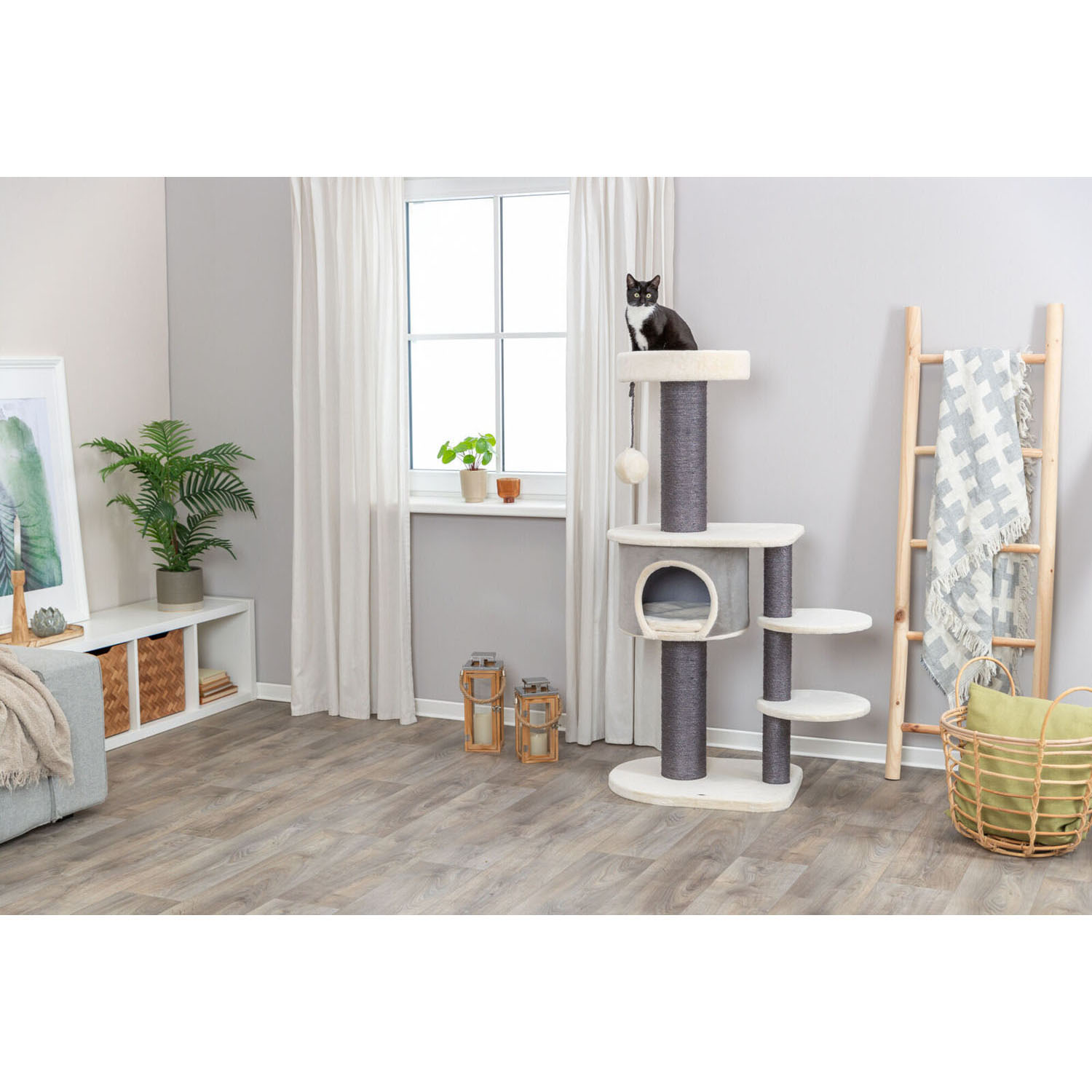 Poste Rascador Marcello, 140 cm, Gris - Imagen 10