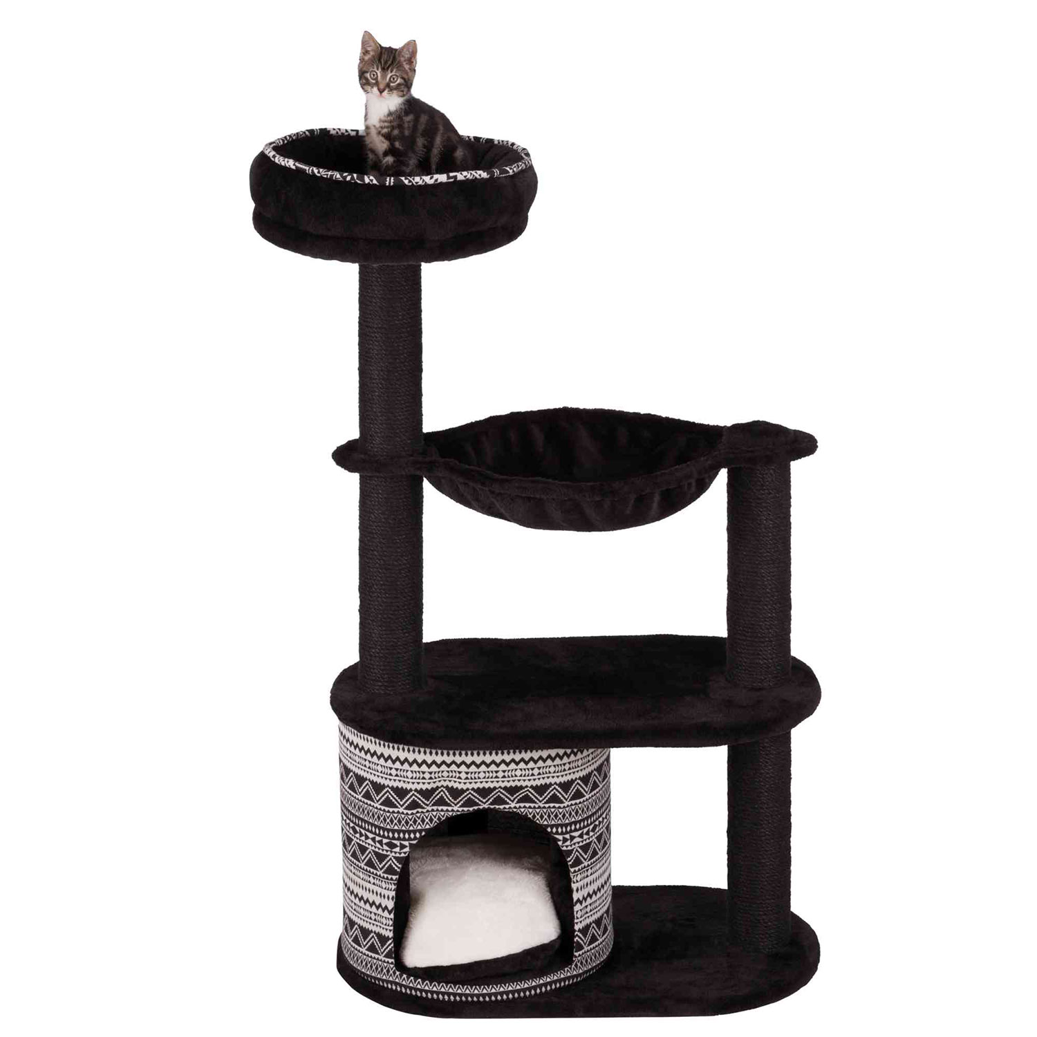 Poste Rascador Giada, 112 cm, Negro-Blanco - Imagen 2