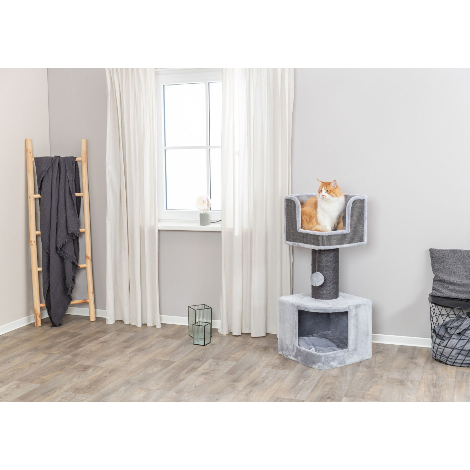 Poste Rascador XXL Ava II, 112 cm, gris - Imagen 9