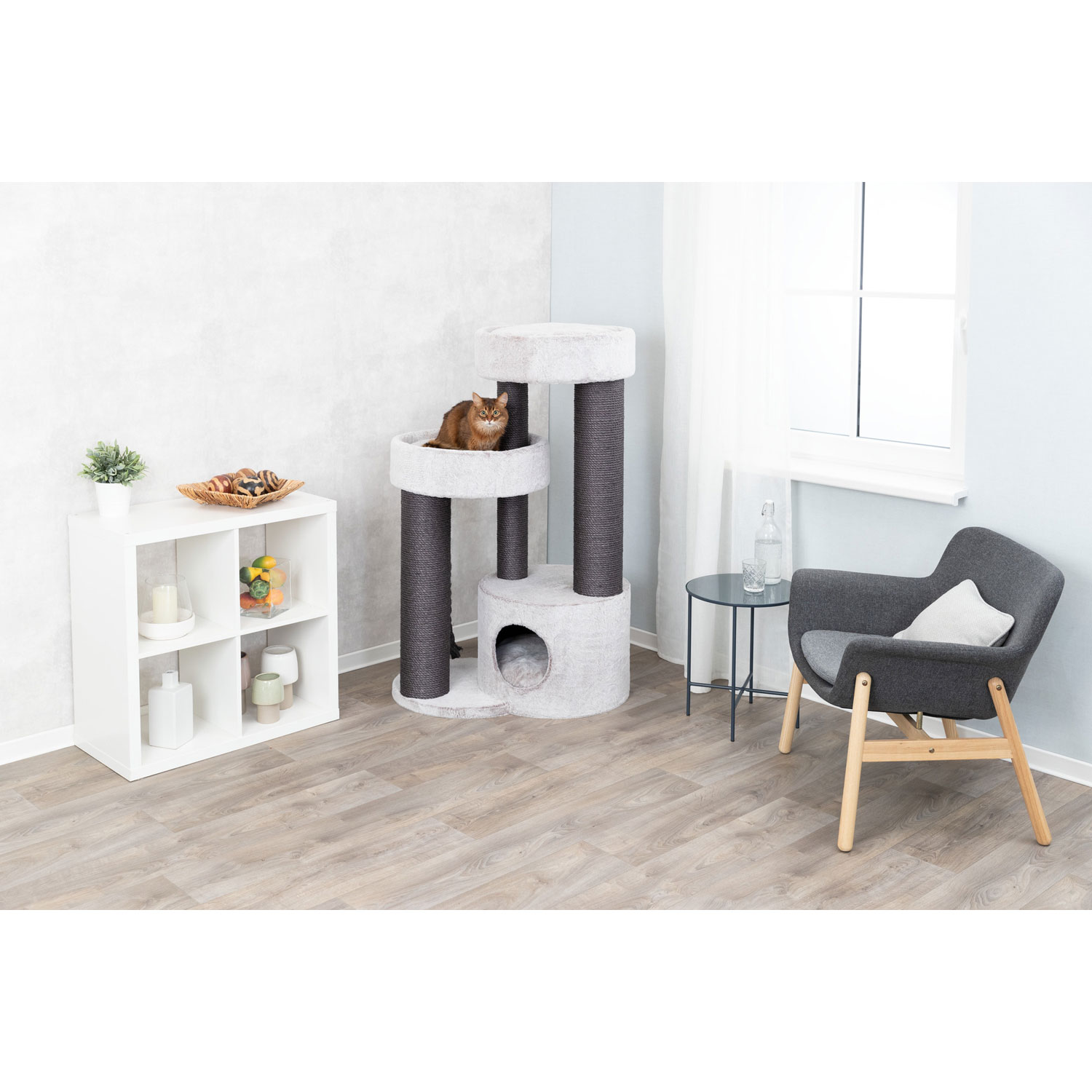 Poste Rascador XXL MIchele, 133 cm, Gris claro - Imagen 8
