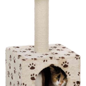Poste rascador JUNIOR Zamora, 60 cm, Beige/Huellas