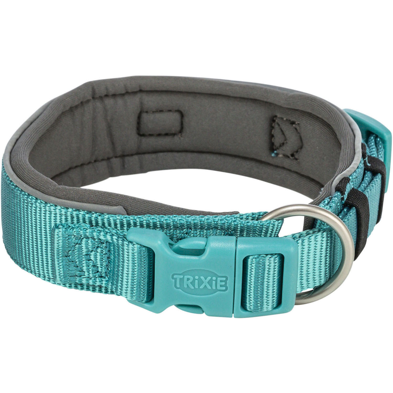 Premium Collar, extra ancho, L, 46–55 cm/50 mm, Aqua/Grafito - Imagen 2