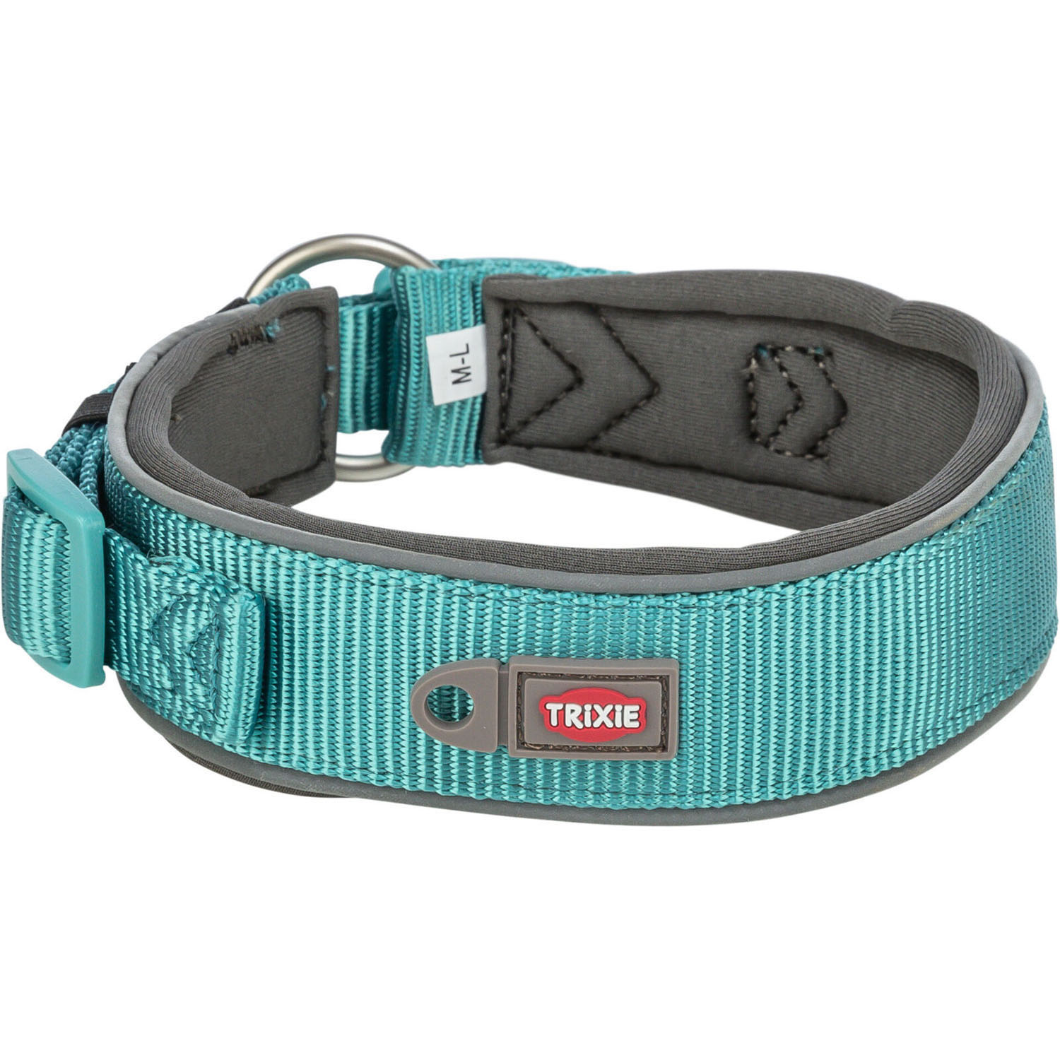 Premium Collar, extra ancho, L, 46–55 cm/50 mm, Aqua/Grafito - Imagen 3