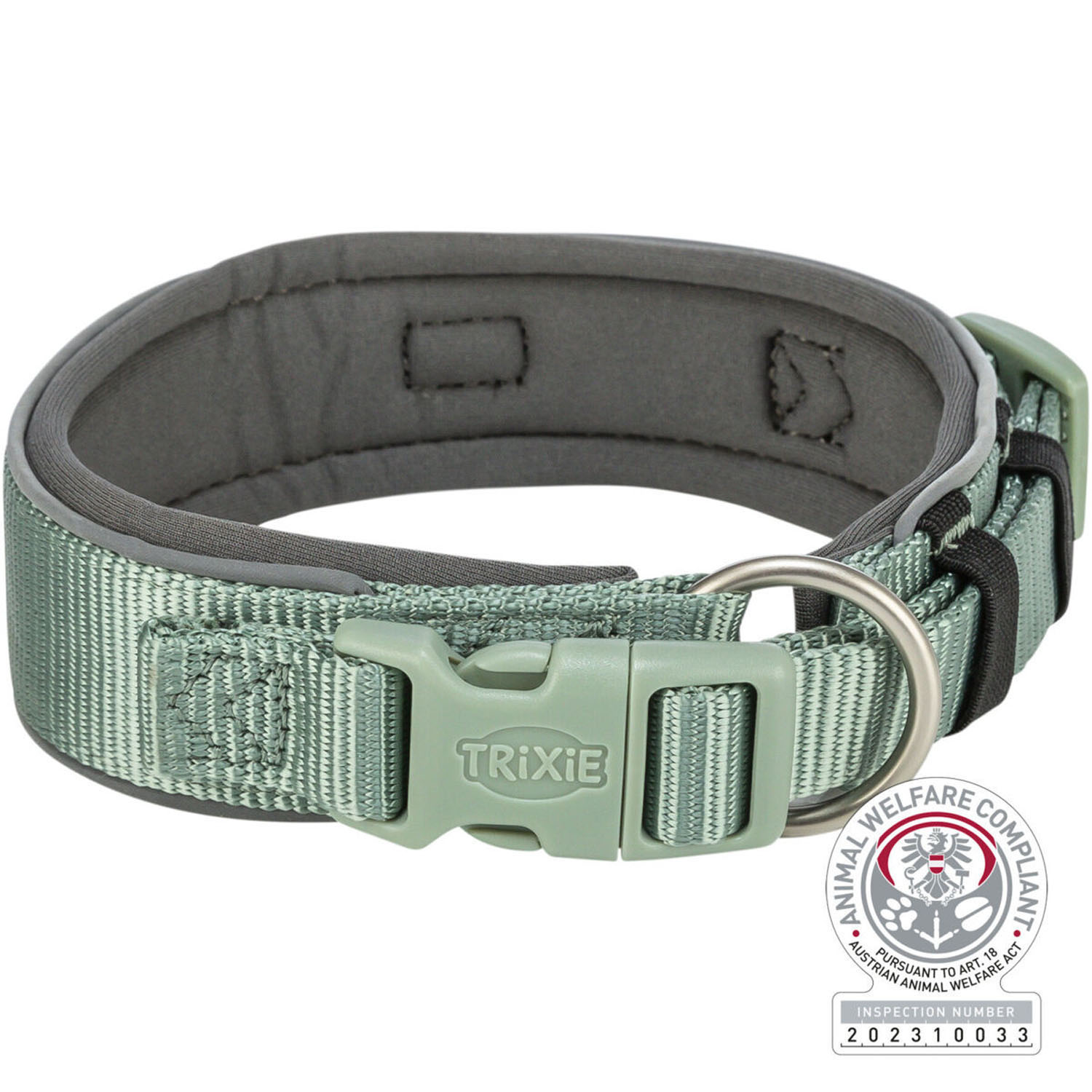 Premium Collar, extra ancho, L, 46–55 cm/50 mm, Salvia/Grafito