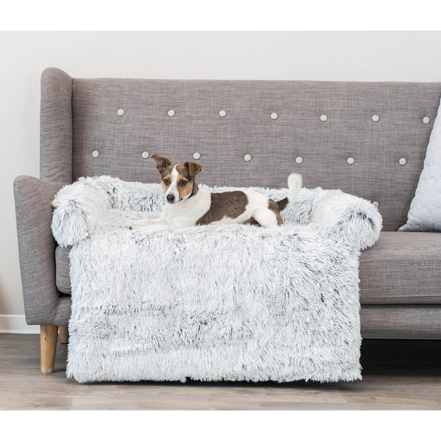 Protector de Muebles Cama para Perros Harvey, Blanco-Negro, 80 × 130 cm - Imagen 3