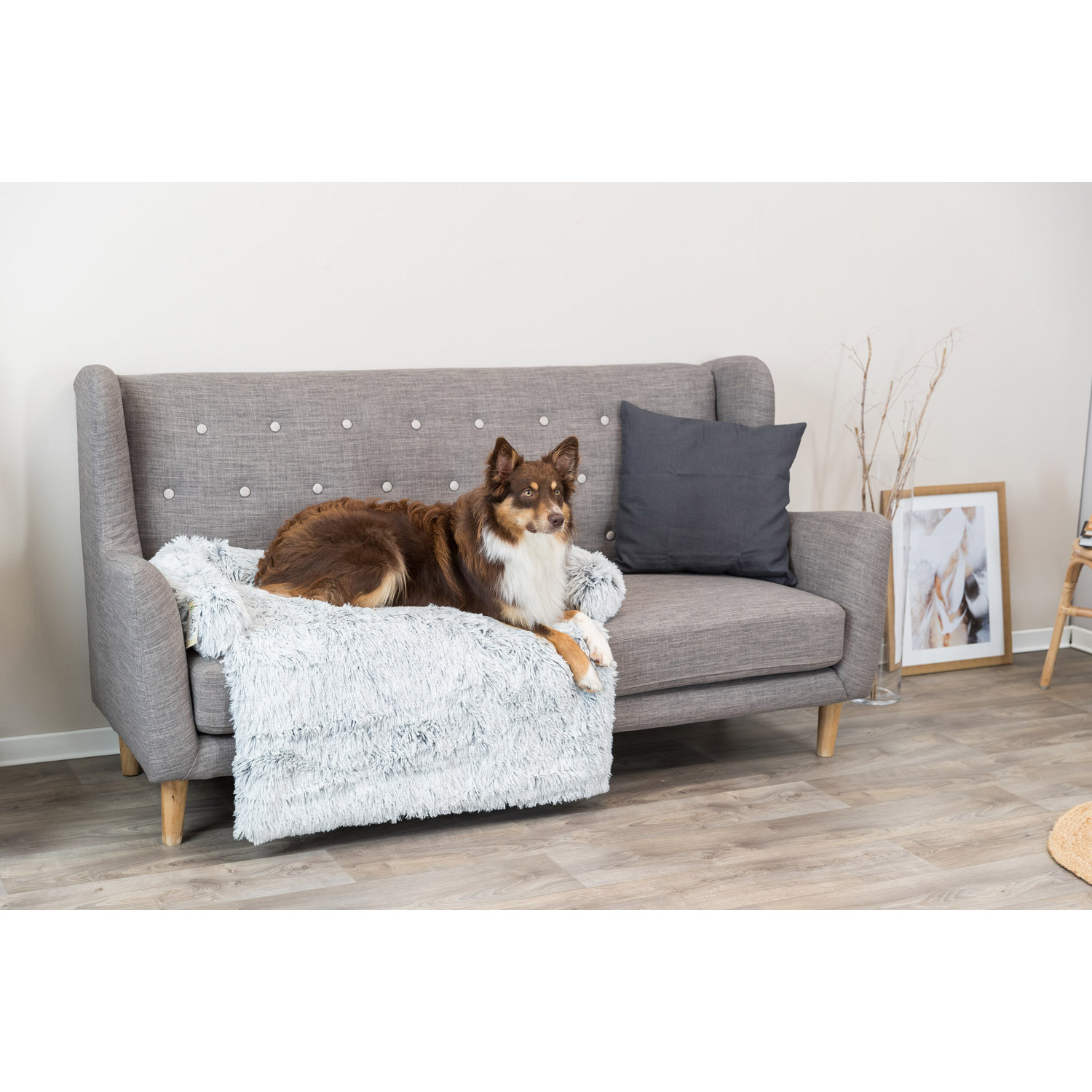 Protector de Muebles Cama para Perros Harvey, Blanco-Negro, 80 × 130 cm - Imagen 5