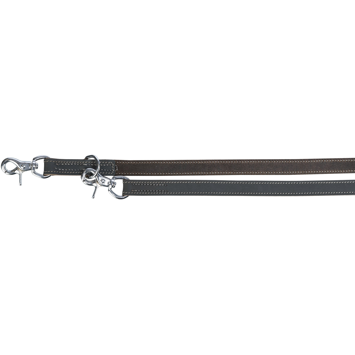 Ramal Rustic ajustable de cuero, M–L, Gris, 2,00 m/20 mm